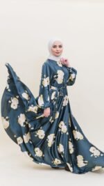 Peony Satin Dress - Image 6