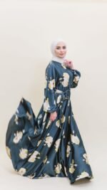 Peony Satin Dress - Image 7