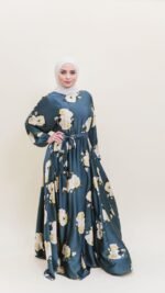 Peony Satin Dress - Image 13