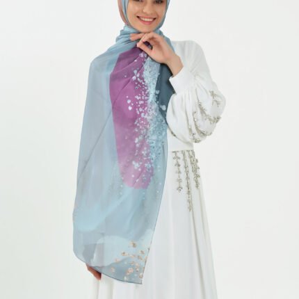 Marble Chiffon - Lilac Blue