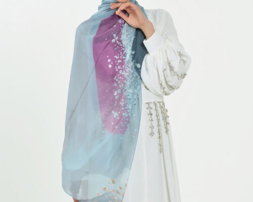 Marble Chiffon - Lilac Blue