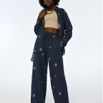 Navy Spiral Linen Set