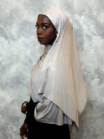 Stone Glow Premium Jersey Hijab – Light Beige - Image 4