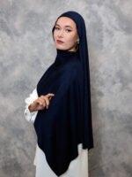 Midnight Premium Jersey Hijab – Deep Navy - Image 2