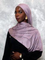 Dusty Mauve Premium Jersey Hijab – Soft Lilac - Image 3