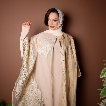 Luxury Embroidered Open Abaya