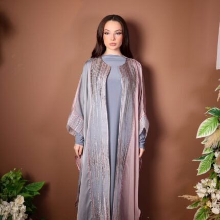 Luxury 3D Silk Thread Embroidered Abaya