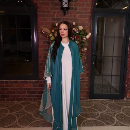 Elegant Embroidered Open Abaya
